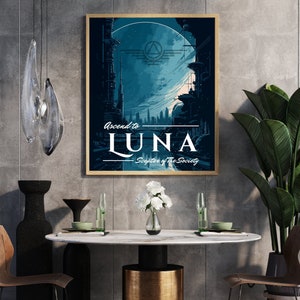 Luna Reise Poster, Red Rising Print, Die Gesellschaft, Red Rising Wand Kunst Druck, Science Fiction Wohnkultur, Geschenk für Buchliebhaber, Vintage Geschenk
