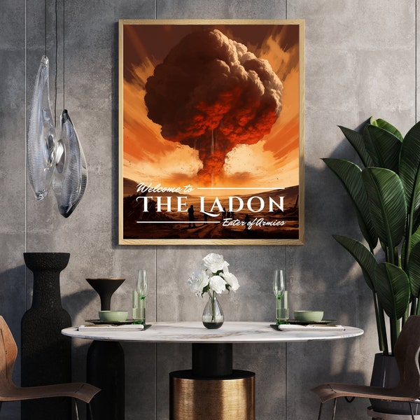 The Ladon Travel Poster, Red Rising Print, Red Rising Wall Art Print, Science Fiction Home Decor, Gift for Book Lovers, Vintage Gift, Nerd