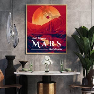 Mars Travel Poster, Red Rising Print, Hail Reaper, Red Rising Wall Art Print, Science Fiction Home Decor, Gift for Book Lovers, Nerd Gift