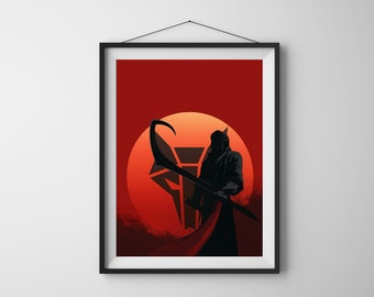 Red Rising Reaper Art Print: Science Fiction Home Decor, Sci-Fi Book Lover Gift