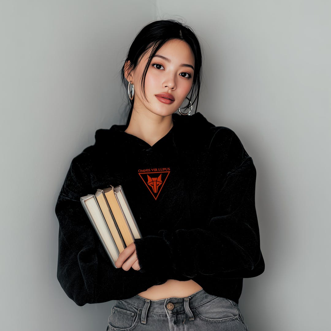 Howler Embroidered Women's Crop Hoodie: Red Rising Bookish Merch - Etsy