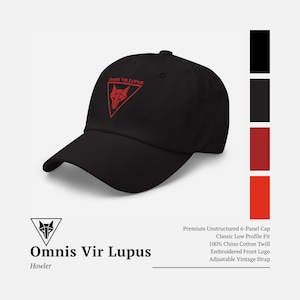 Howler Embroidered Hat, Red Rising Hat, Howler Shirt, Red Rising Shirt, Omnis Vir Lupus, Hail Libertas Hail Reaper, Red Rising Merch