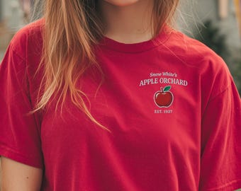 Snow White Apple Orchard Shirt, Embroidered Apple Tee, Theme Park Vintage Princess Shirt, Fairytale Inspired Shirt, Cottagecore Gift