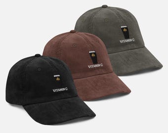 Guinness Vitamin G Corduroy Cap: St Patricks Day Hat, St Pattys Day, Irish inspired Hat