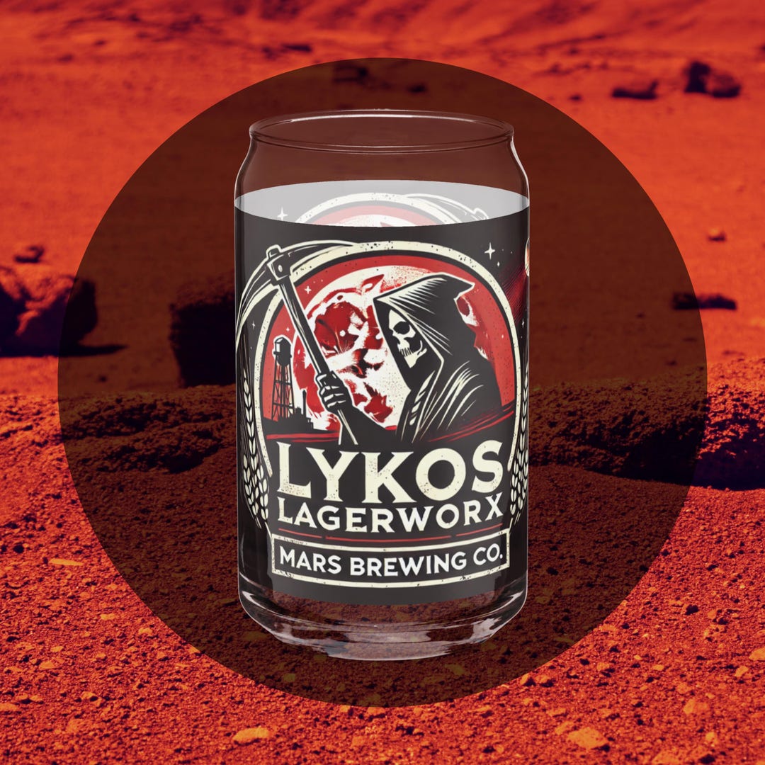 Red Rising Beer Glass (1 Glass): Lykos Lagerworx Can-shaped Glass, Hail ...