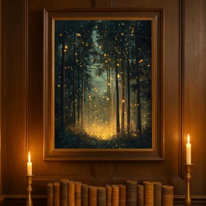 Enchanted Forest Firefly Art Print: Dreamy Nature Wall Decor