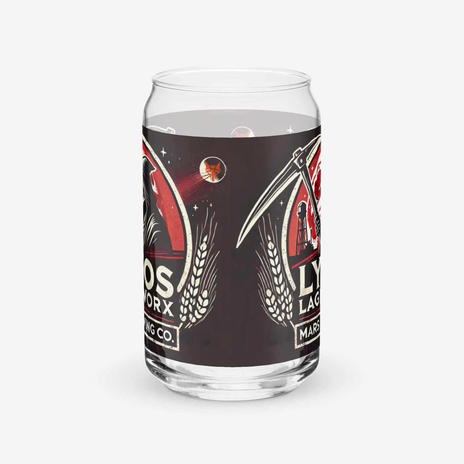 Red Rising Beer Glass (1 Glass): Lykos Lagerworx Can-shaped Glass, Hail ...