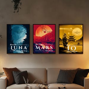 Pósteres de viaje "Red Rising", impresiones digitales literarias, "Hail Reaper", arte mural de fantasía, arte de ciencia ficción, descarga digital de arte, regalo para amantes de la lectura