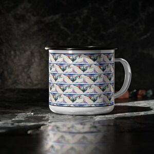 Enamel Camp Cup, Steel Cup, coffee mug, snowboard cup, winter coffee cup, snowboarding, camping mug, coffee