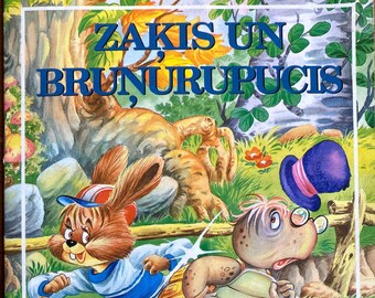 1997 Vintage Latvian Book Zaķis un bruņurupucis Sērija Vakara pasaciņas