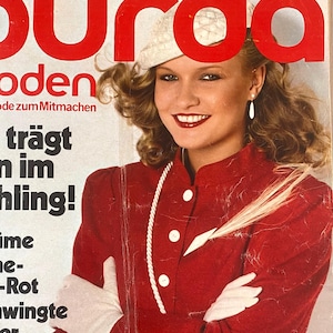1980 2 Februar Burda Vintage Magazin Mode Kleid Schnittmuster Schnittmuster DIY Burda Die ganze Welt der Mode