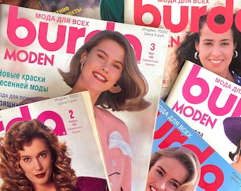 1989 Burda Moden Vintage Russian Magazine Fashion Dress Pattern Sewing Pattern DIY Burda