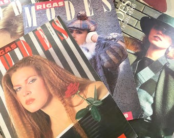 1980s Riga Fashion Fashion Magazine Vintage Russian Magazine Fashion Dress Pattern Sewing Pattern DIY
