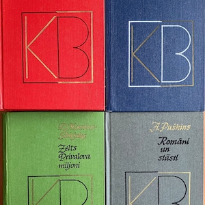 1980s KB Klasikas Bibliotēka Vintage Latvian Book Tolstojs Puškins Mamins Sibirjaks