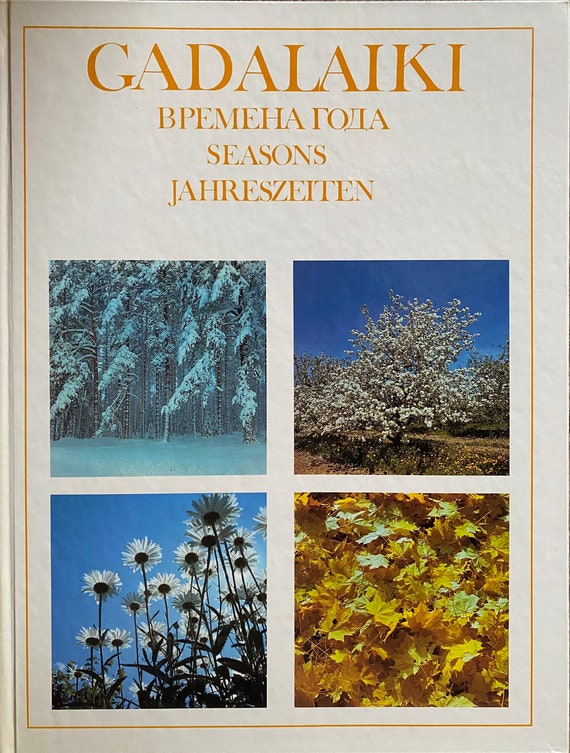 1984 Seasons, Language Latvian Russian English German, Vintage Latvian Book Photos Book USSR Books Photo album