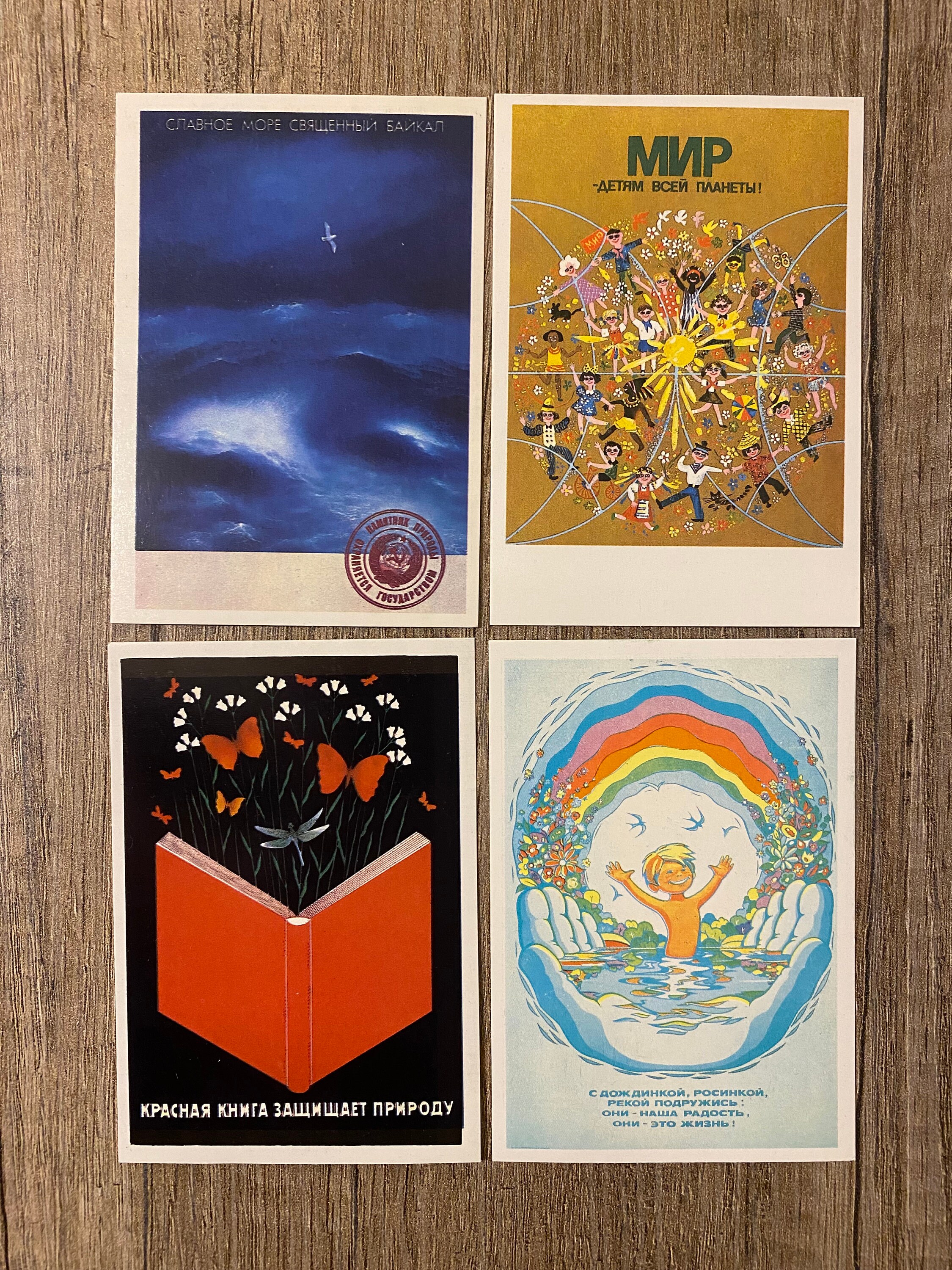 1988 4 Pcs Pocket Calendars Vintage Russian Pocket Calendar Soviet