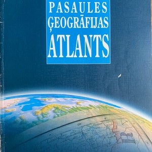 1996 Atlas Vintage Latvian Book Pasaules ġeogrāfijaacatlants