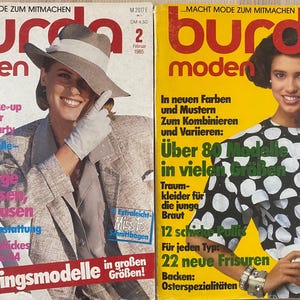 1985 Burda Vintage Magazin Mode Kleid Schnittmuster Schnittmuster DIY Burda Die Ganze Welt der Mode