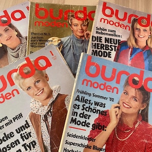 1982 Burda Vintage rivista tedesca moda abito modello cartamodello fai da te Burda Die Ganze Welt der Mode