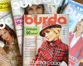 2004 Burda Vintage Russian Magazine Moda Abito Modello Cartamodello FAI DA TE Burda Мода для всего мира