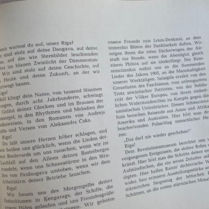 May include: A page from a book with black text on a white background. The text discusses the city of Riga, Latvia, and its history. The text includes the words "Riga!" and "The city of Riga".