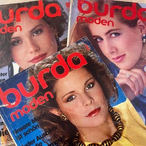 1983 Burda Vintage Magazin Mode Kleid Schnittmuster Schnittmuster DIY Burda Die ganze Welt der Mode