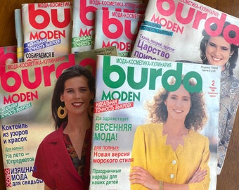 1990 Burda Moden Vintage Russian Magazine Fashion Dress Pattern Sewing Pattern DIY Burda