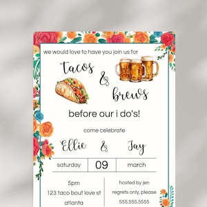 Tacos e cervejas antes de eu fazer convite mexicano festa de noivado taco e cerveja convite taco Bout Love Fiesta Bridal Co Ed Shower- BT