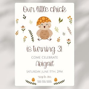 Farm Birthday Party Chicken Birthday 3rd Birthday Girl Invitation Farm Animals Printable Party Invite Little Chick Turning 3 Theme- Y4