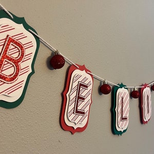 Believe Bunting Christmas Holiday Mantle Decor Believe Banner Fireplace Decoration Festive Home Decor Holiday Decorations