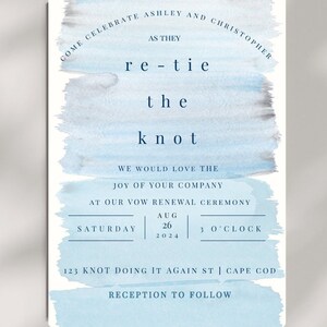 Vow Renewal Invite- Vow Renewal Invitation- 10 Year Anniversary- We Still Do- Vow Renewal Party- Retie The Knot- Editable Template- R2