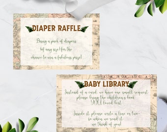 Camping Baby Shower Books For Baby- Camping Baby Shower Diaper Raffle Card- Camping Shower Baby Library- Camping Shower Diaper Raffle- CS4