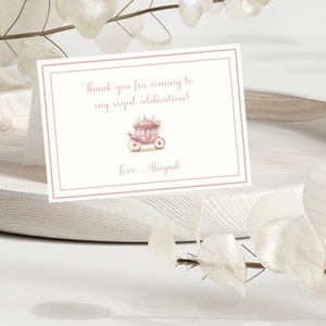 Modèle de carte de remerciement pour fête d'anniversaire de princesse Fourever A - Princesse pour toujours - Merci imprimable - Modifiable - GG16