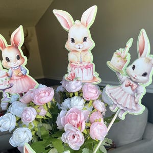 Some Bunny Is One 1st Birthday Centerpiece Sticks Baby Bunny Party Decor Easter Birthday Custom 1st Birthday Party Decorations