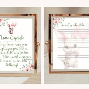 Some Bunny Is One Time Capsule Afdrukbaar konijn eerste verjaardag feestdecoratie 1e verjaardag meisje Advies en wensen- KB8