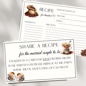 Love Is Brewing Coffee Thema Koppels Bruidsdouche Receptverzoekkaart- Love You A Latte- From The Kitchen Of- Receptkaart- S14