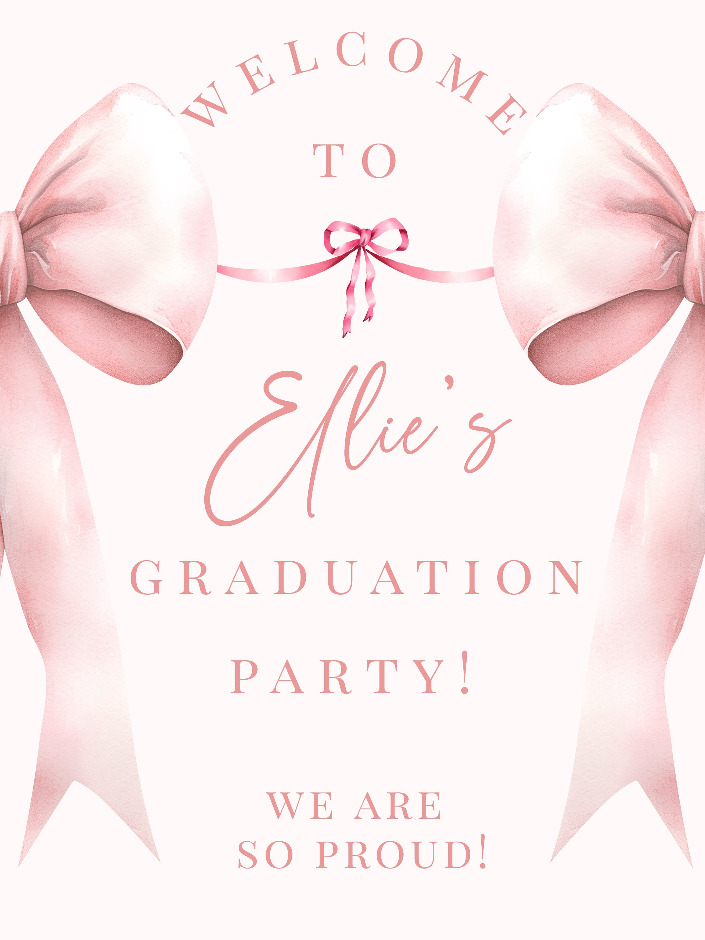 Coquette Graduation- Pink Bow Welcome Sign- Class of 2024- Pink Bow Grad  Party- Coquette Aesthetic- Editable Template- Instant Download- G2 - Etsy  Israel, image size:2250x3000