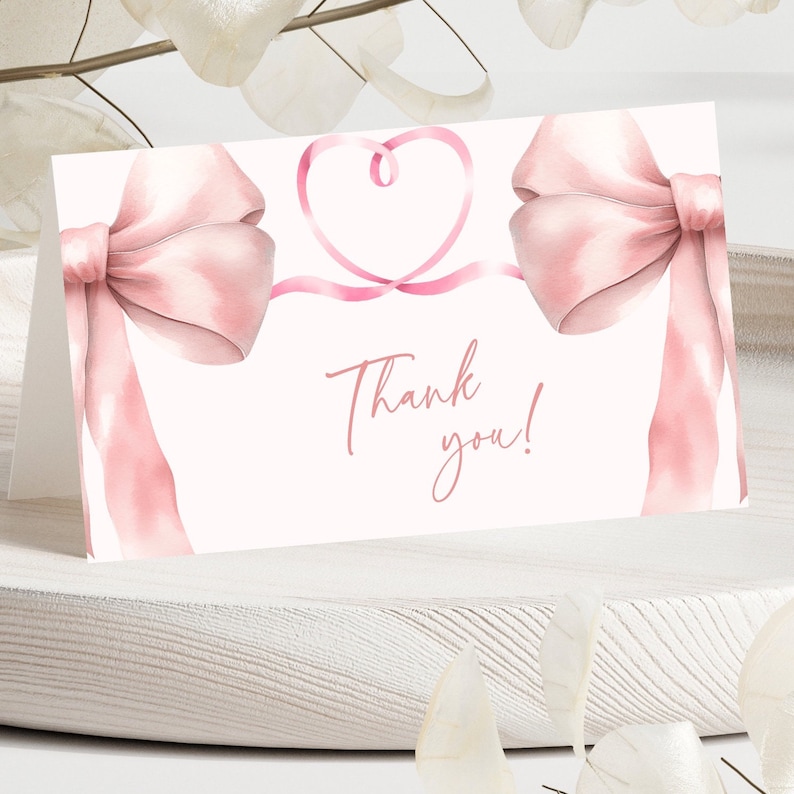 Coquette Bow Pink Graduation Invitation- Coquette Graduation- Class of 2024 Graduation Invite- Pink Bow Invitation Editable