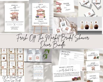 Fresh Off The Market Bridal Shower Bundle Farmer's Market Template Editable Printable Invitation Digital Download- OM