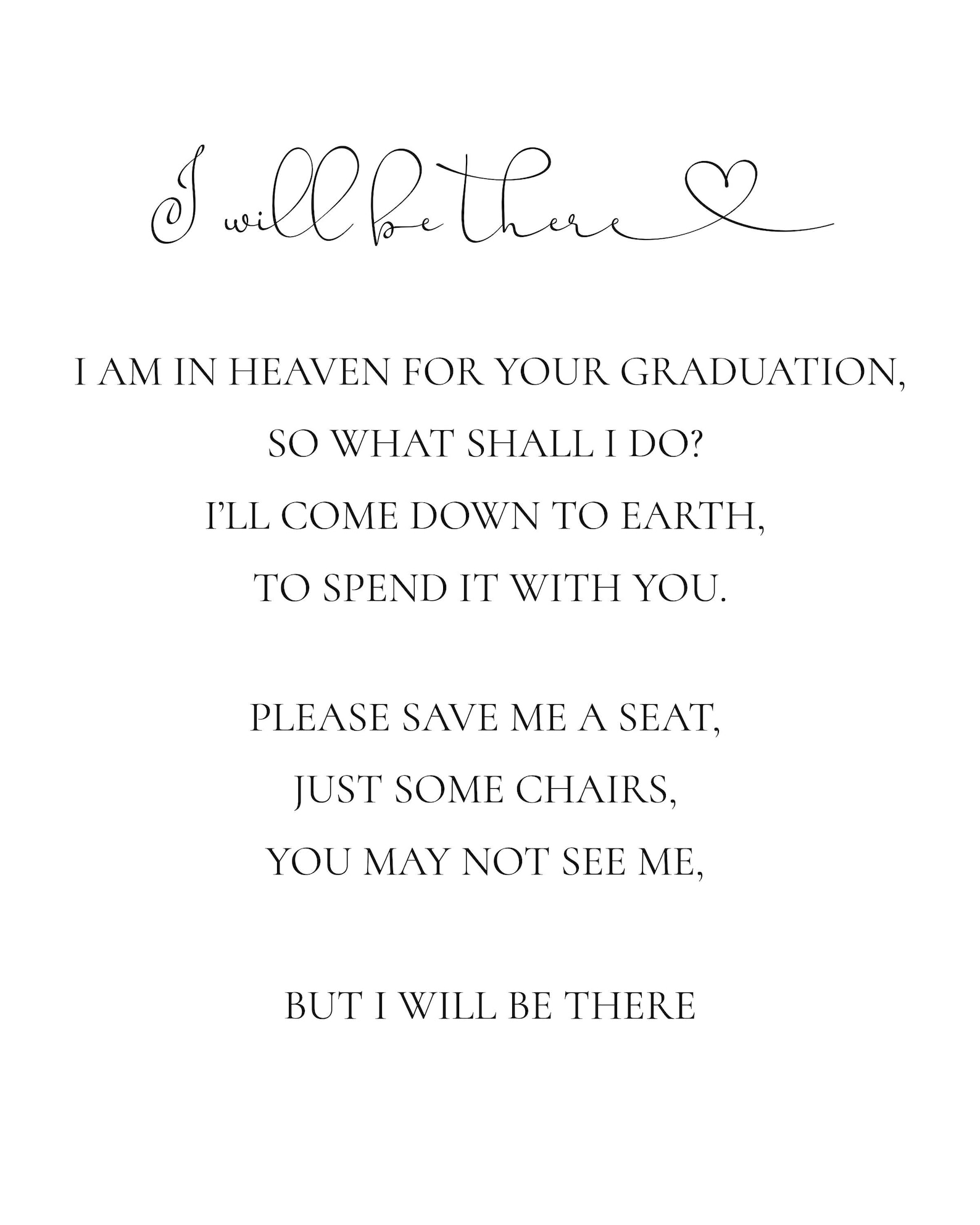 Missing Graduation Editable Graduation Memorial Remembrance Custom Sign Lost Loved Ones ...