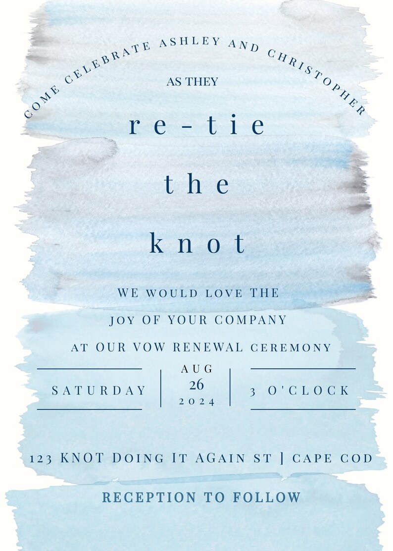 Vow Renewal Invite- Vow Renewal Invitation- 10 Year Anniversary- We ...