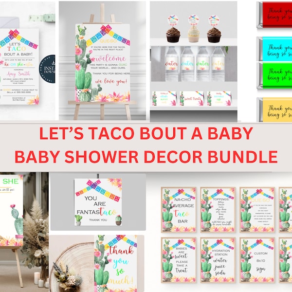 Let's TACO Bout A Baby Fiesta Gender Reveal Druckbare Einladung - INSTANT DOWNLOAD - Taco Gender Reveal - Bearbeitbare Invite Taco Party-GR002