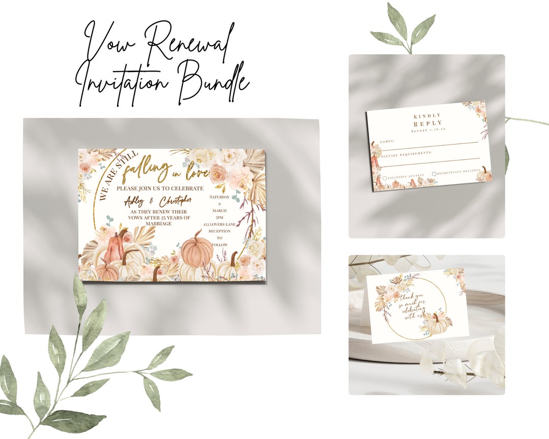 Vow Renewal Invitation- 25th Anniversary Party- Wedding Vow Renewal ...