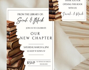 New Chapter Baby Shower Invite A New Chapter Begins Baby Shower- Book Theme Baby Shower- Storybook Baby Shower Invite- Library Theme- BK