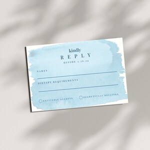 Blaue U.S.P. Karten Gelübde Erneuerung 10-jähriges Jubiläum Party Retie The Knot Hochzeit U.S.P. Umschlag Insert- Bearbeitbare Vorlage - Sofortiger Download - R2