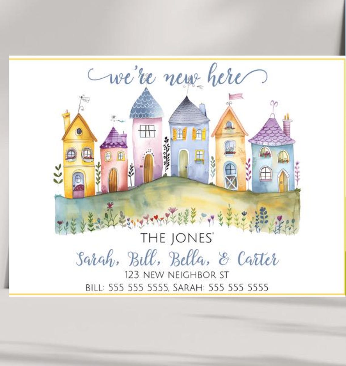 Nefer Introduction Card New Home Card Neighbors Introduction Moving in Card We're New Here New ...