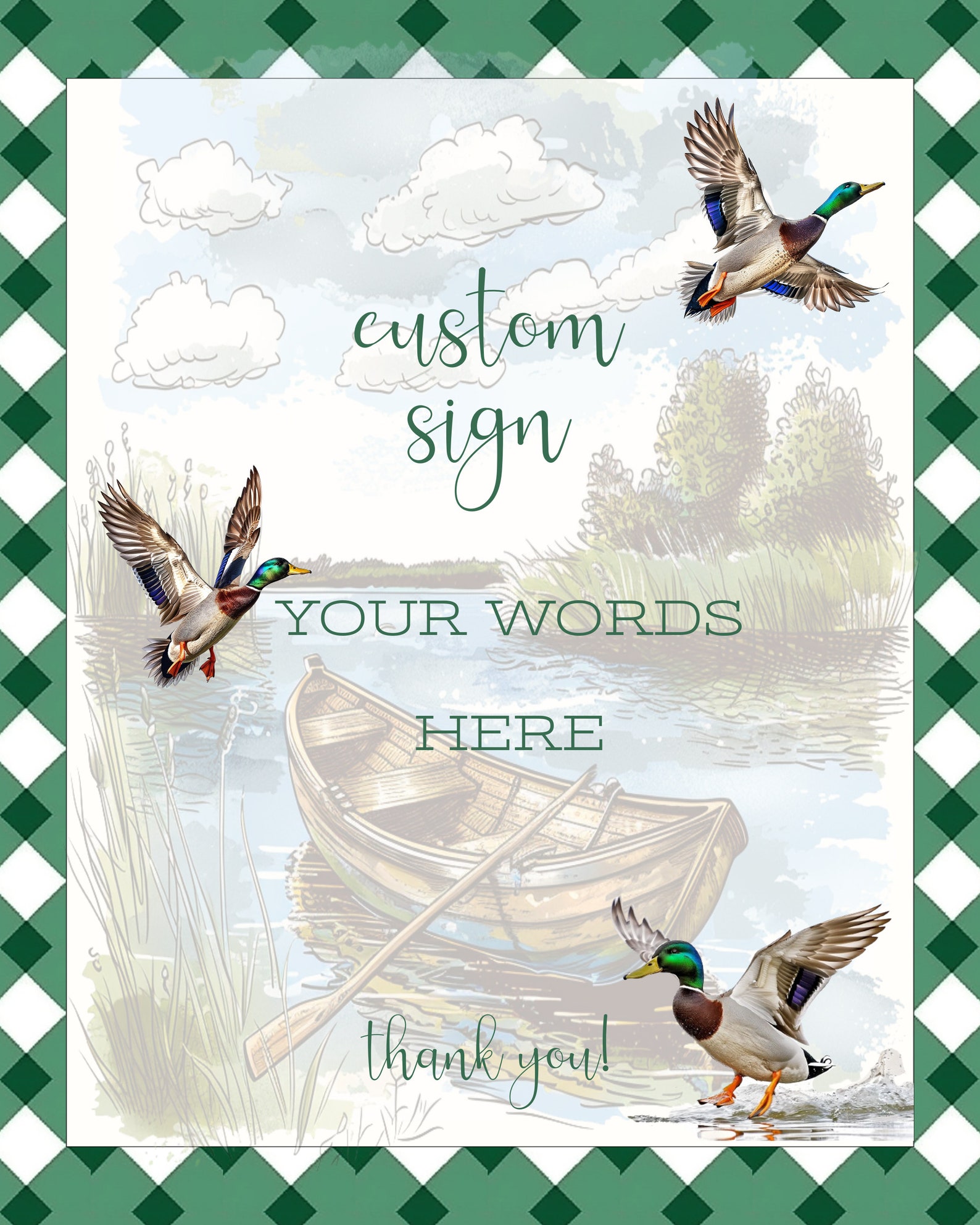Hunting Raffle Sign Mallard Duck Theme Hunting Shower Sign Bundle- Duck Cards and Gifts ...