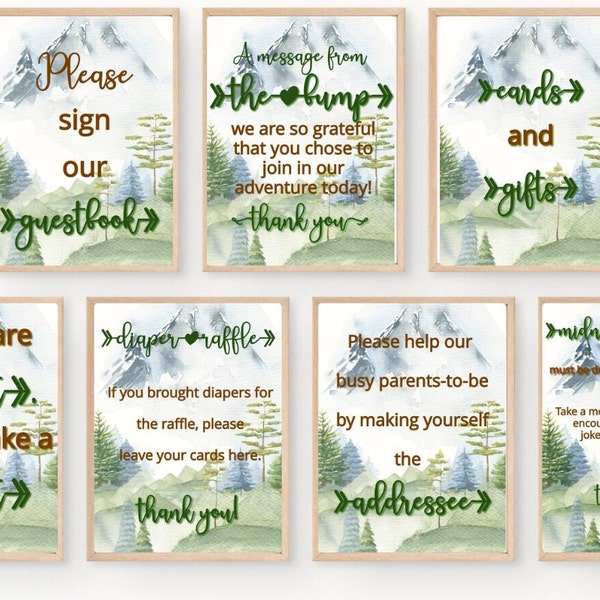 Our Greatest Adventure Baby Shower Printable Sign Bundle- Editable Greatest Adventure Begins Now Baby Shower Signage- Adventure Awaits- CS3