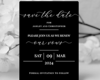 Vow Renewal Save The Date We Still Do Ceremony Anniversary Party- Save Our Date- Black And White Vow Renewal Invite- Editable Template