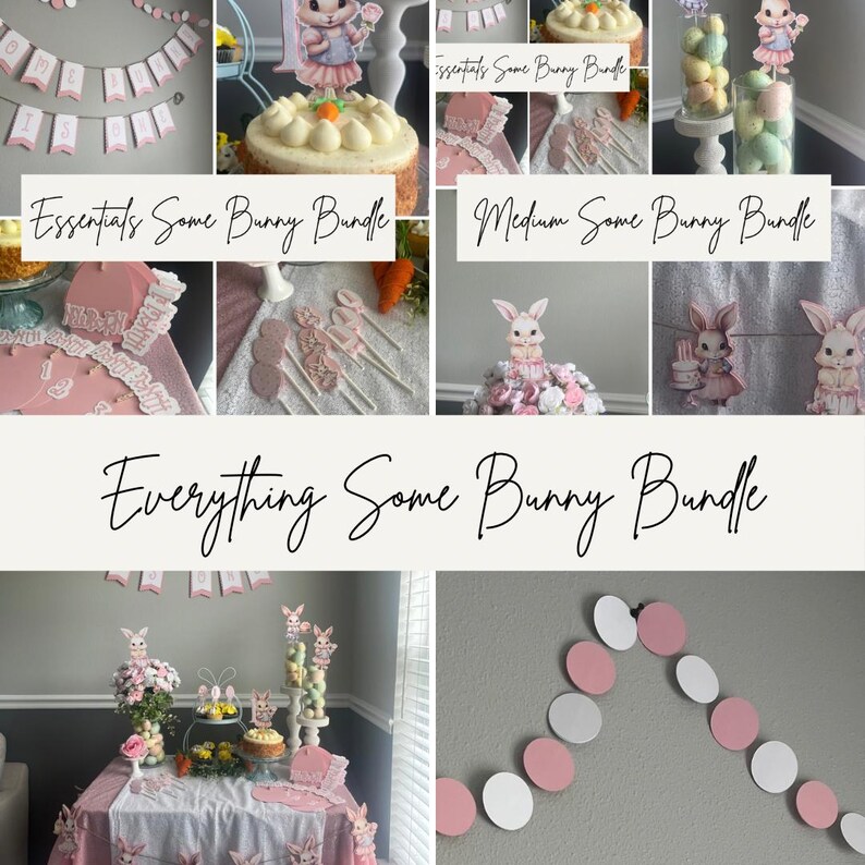 Some Bunny is One Party Decor Kit Bunny 1st Birthday Bundle Kids Party ...
